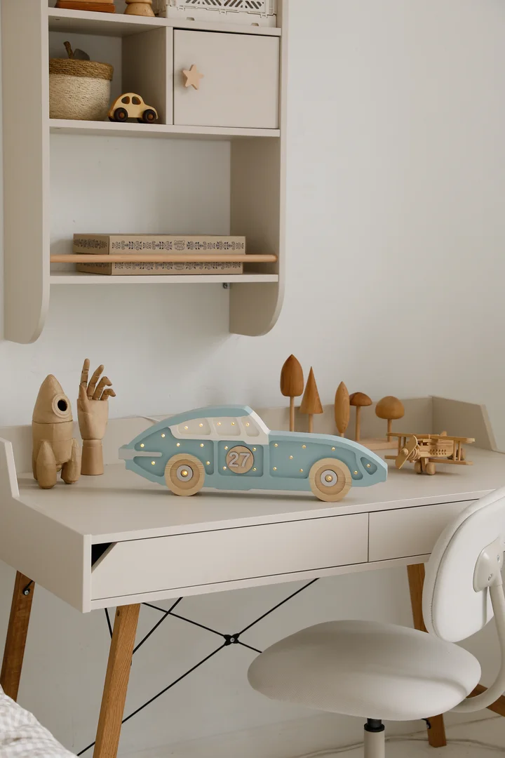 Night Light Race Car Retroblue VEHICLE (Little Lights)