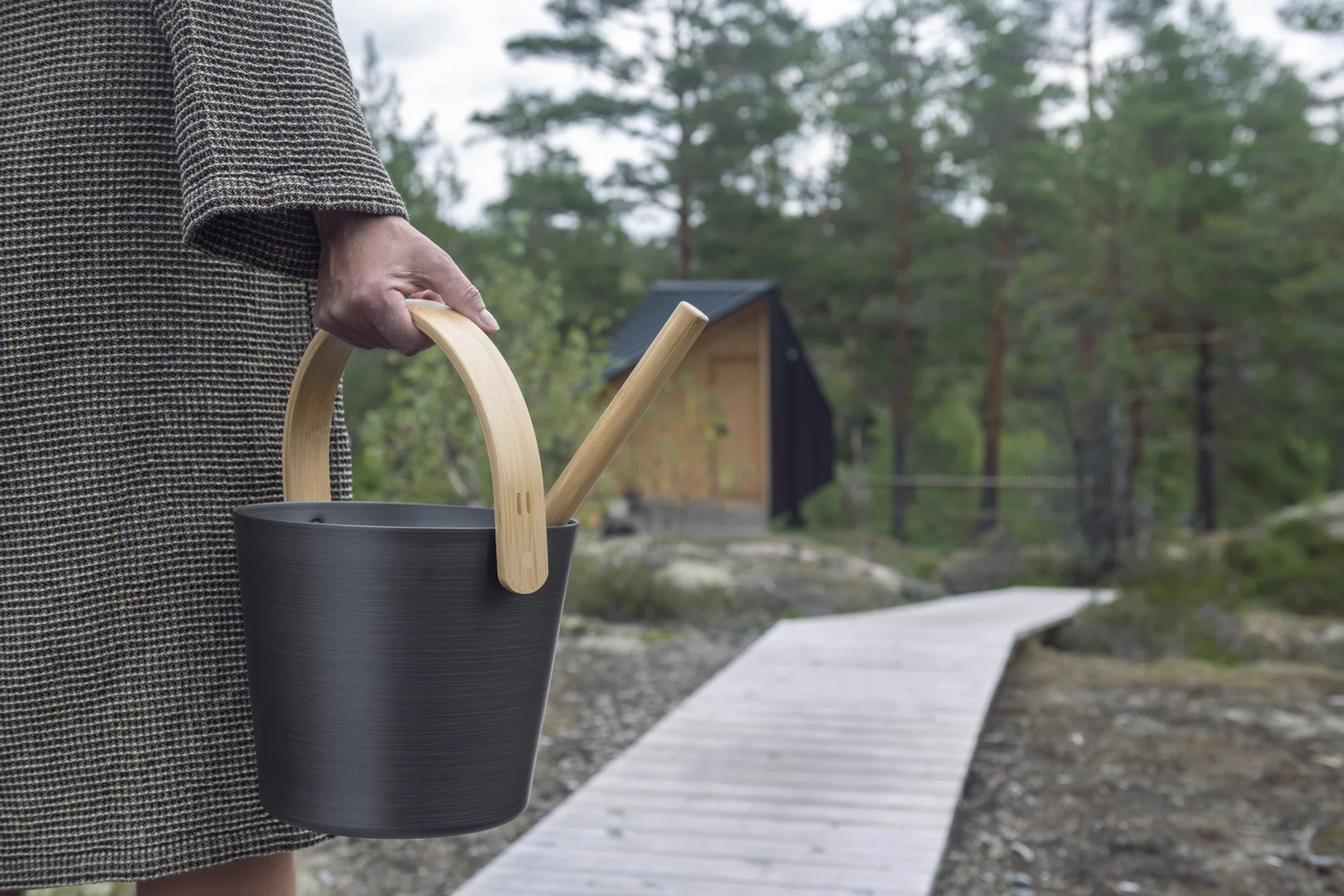 Sauna Bucket Aluminium Black (Rento)