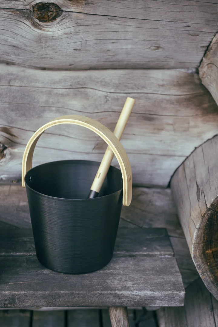 Sauna Bucket Aluminium Black (Rento)